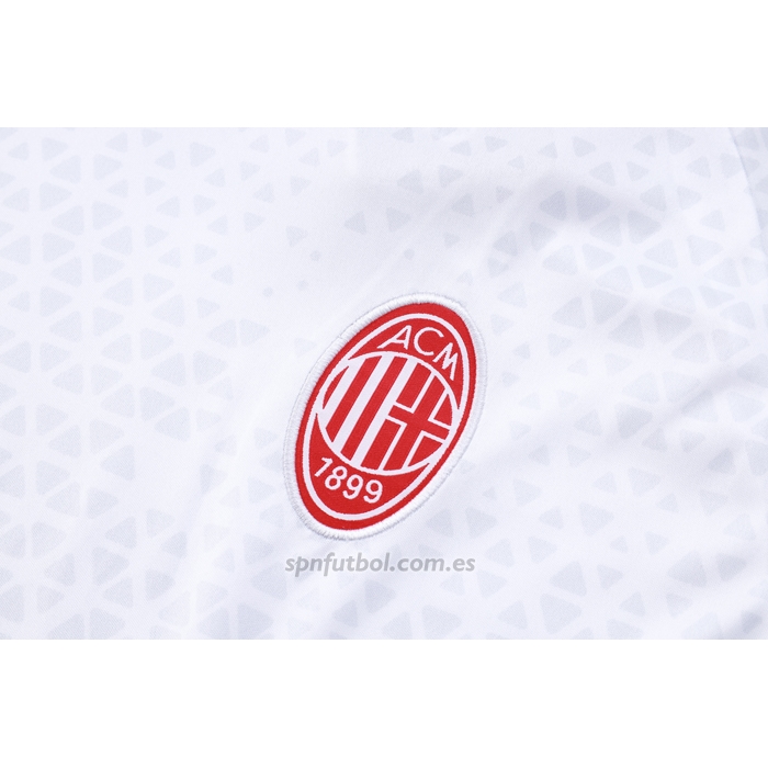 Chandal del AC Milan Manga Corta 2023-2024 Blanco - Pantalon Corto